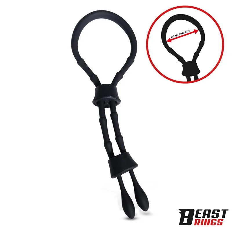 Anel Peniano Lasso Ajustável em Silicone Beast Rings — vista 3 de 5