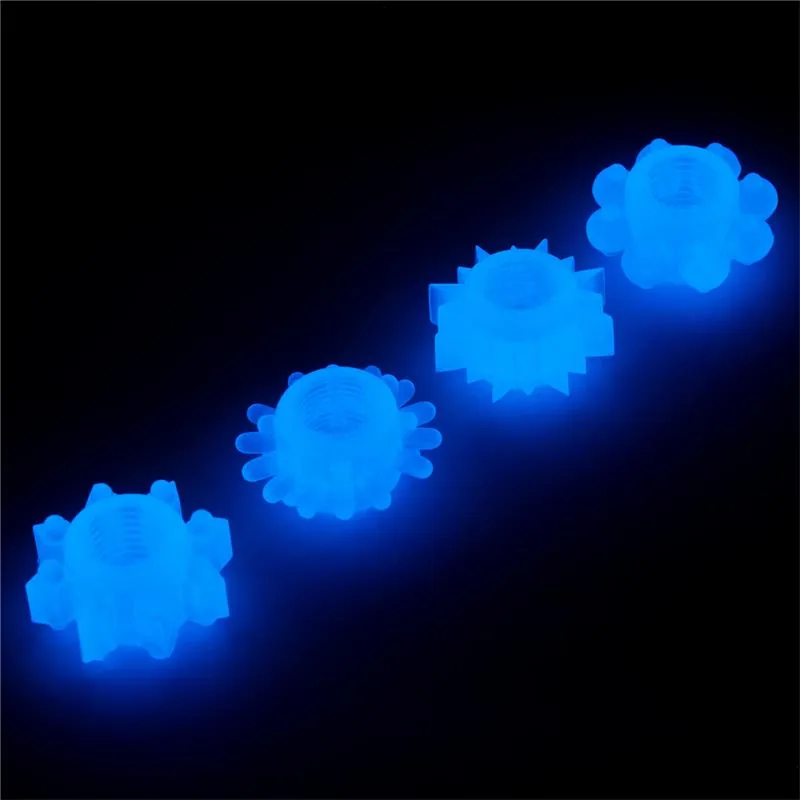 Kit de Anéis Penianos Lumino Play Conjunto de 4 Lovetoy Azul — vista 3 de 3