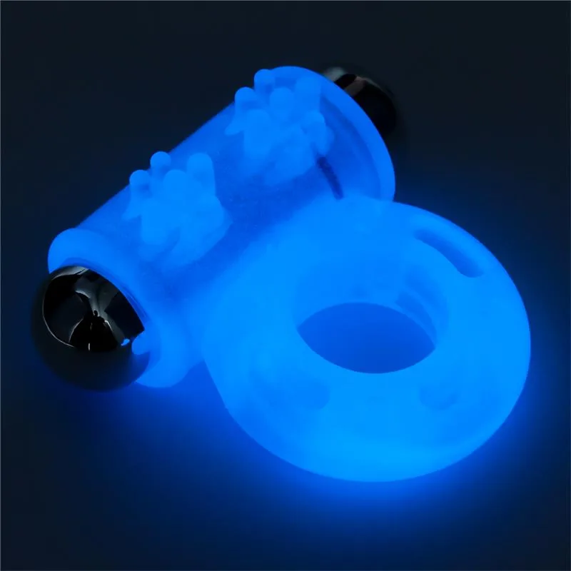 Anel Peniano Luminoso Lumino Play TPE Lovetoy Azul — vista 3 de 7