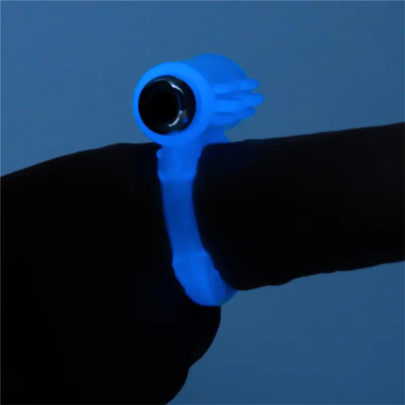 Anel Peniano Luminoso Lumino Play TPE Lovetoy Azul — vista 4 de 7