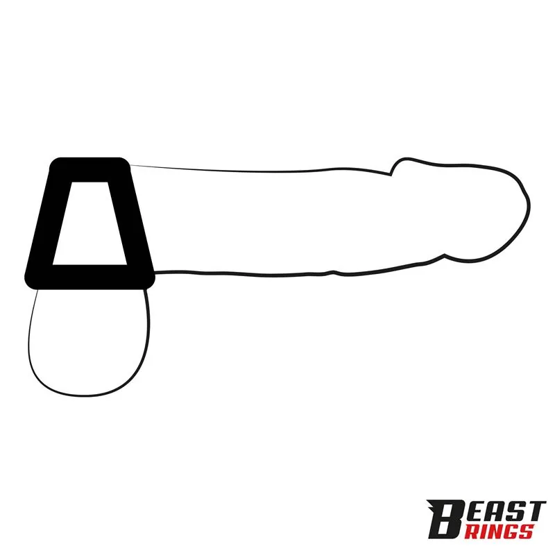 Anel Peniano Múltiplo com 4 Argolas Entrelaçadas em Silicone Beast Rings — vista 4 de 6