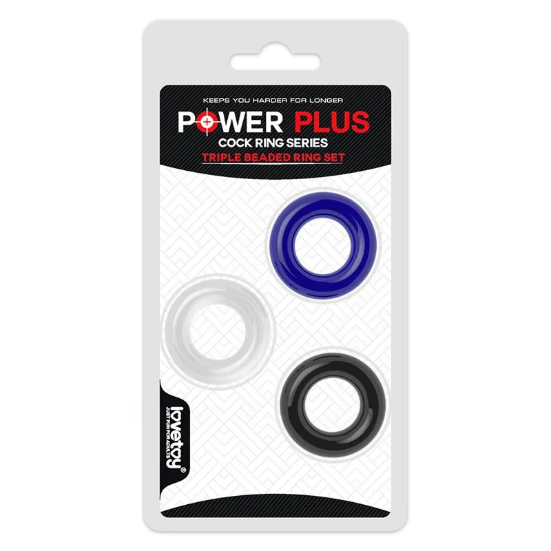 Conjunto de 3 Anéis Penianos Power Plus Lovetoy Transparente — vista 2 de 3