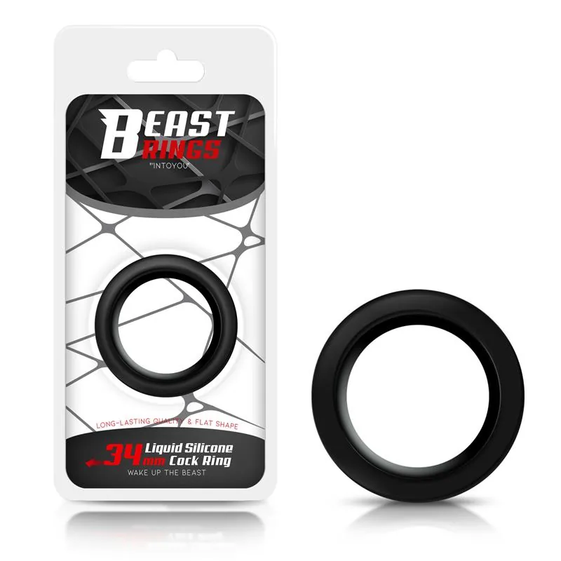 Anel Peniano Plano em Silicone Líquido 3,4 cm Beast Rings