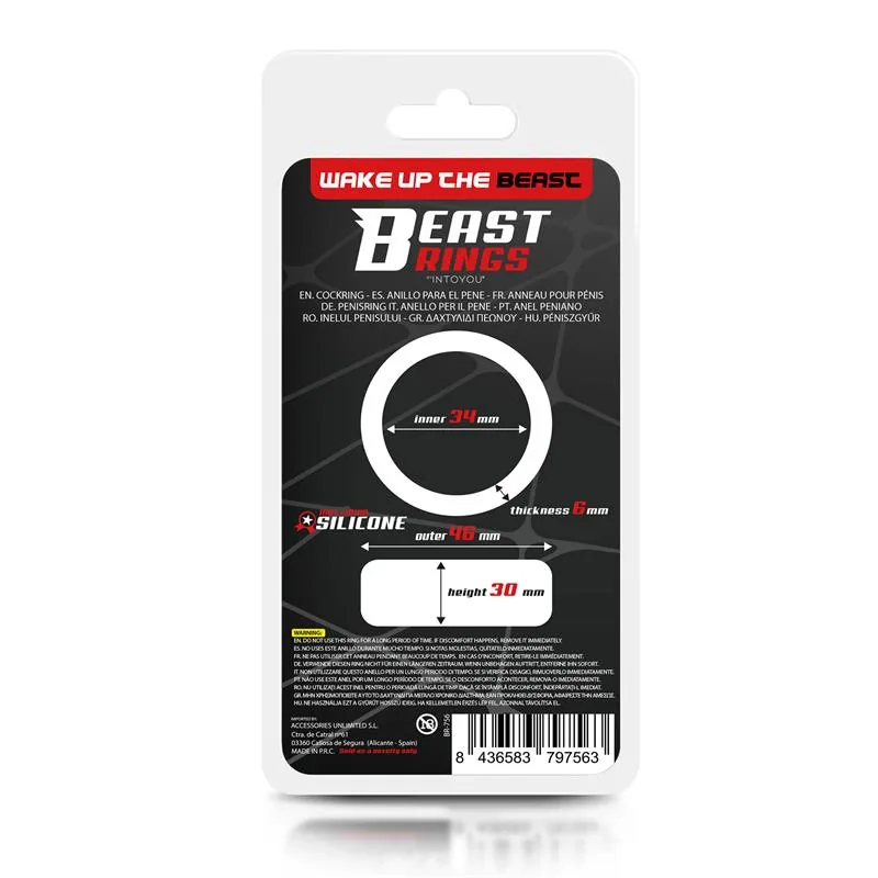 Anel Peniano Plano em Silicone Líquido 3,4 cm Beast Rings — vista 2 de 3
