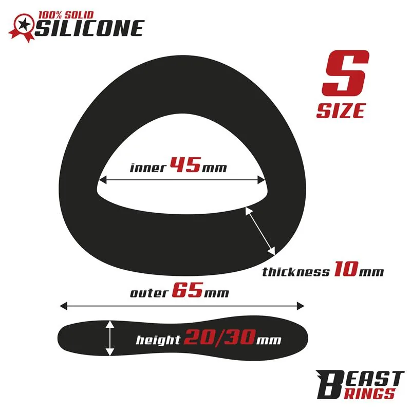 Anel Peniano em Silicone Sólido Beast Rings 45 mm Tamanho S — vista 2 de 5