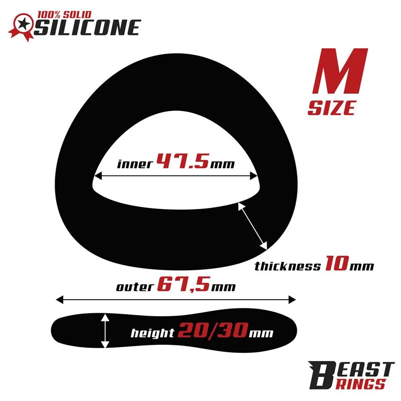Anel Peniano em Silicone Sólido Beast Rings 47,5 mm Tamanho M — vista 2 de 5