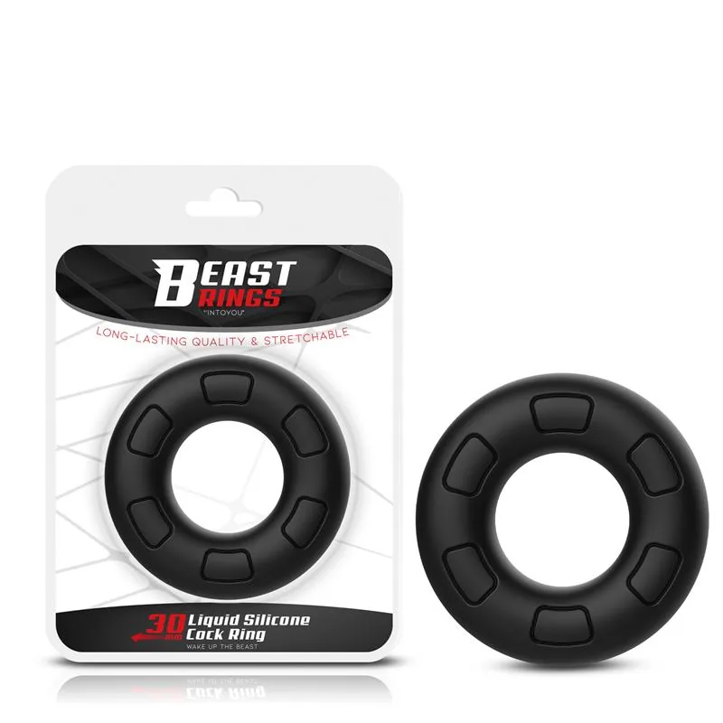 Anel Peniano Texturizado em Silicone Beast Rings 30 mm