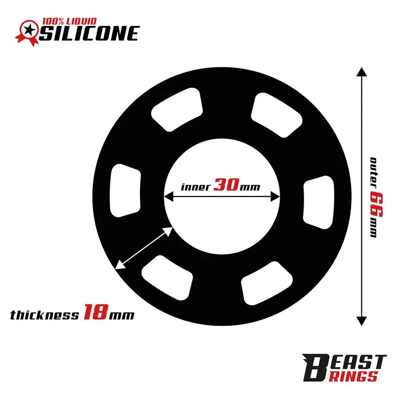 Anel Peniano Texturizado em Silicone Beast Rings 30 mm — vista 2 de 7
