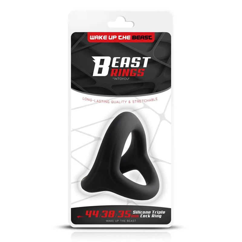 Anel Peniano Triplo em Silicone Sólido Beast Rings Tamanho M — vista 7 de 7