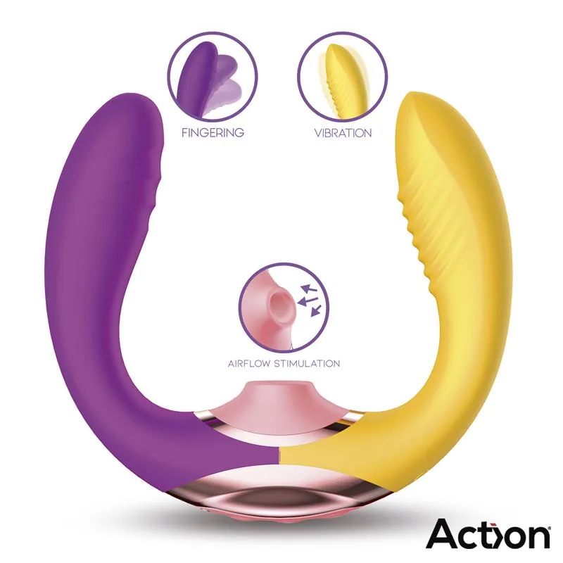 Two Lovers Vibrador 3 em 1 Dedo e Sucção — vista 2 de 3