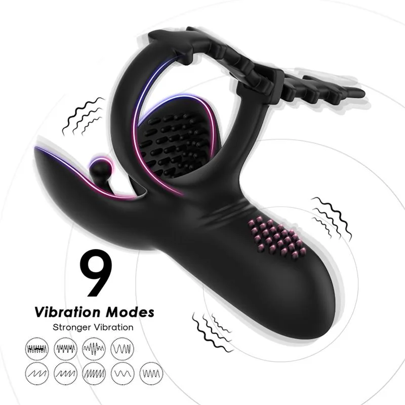 Anel Peniano Vibrador Ajustável para Pénis e Testículos Urban Sky — vista 4 de 9