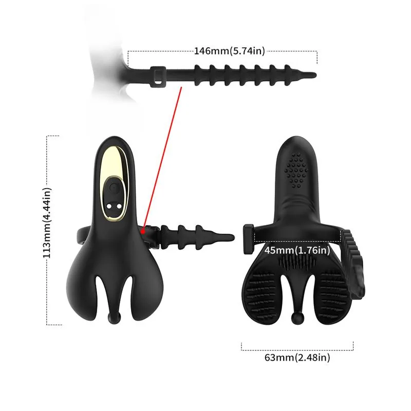 Anel Peniano Vibrador Ajustável para Pénis e Testículos Urban Sky — vista 9 de 9