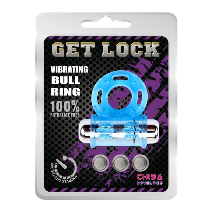 Anel Peniano Vibrador Bull Ring Chisa Azul — vista 2 de 9