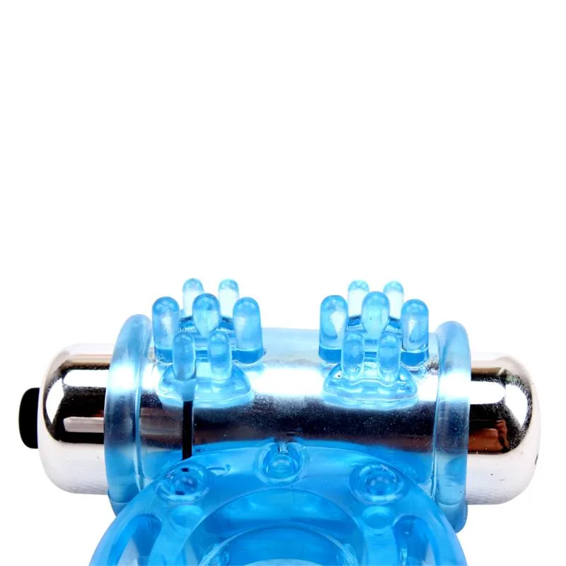 Anel Peniano Vibrador Bull Ring Chisa Azul — vista 4 de 9