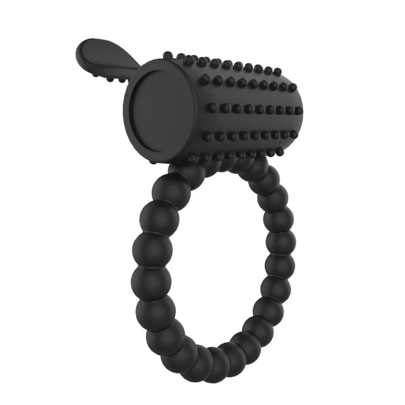 Anel Peniano Vibrador com Estimulador de Clítoris A-Gusto Preto