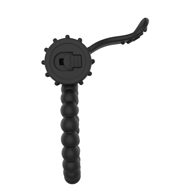 Anel Peniano Vibrador com Estimulador de Clítoris A-Gusto Preto — vista 3 de 7