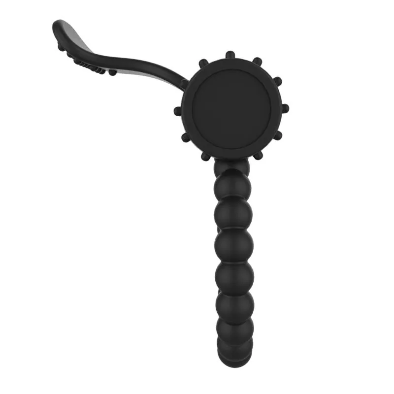 Anel Peniano Vibrador com Estimulador de Clítoris A-Gusto Preto — vista 4 de 7