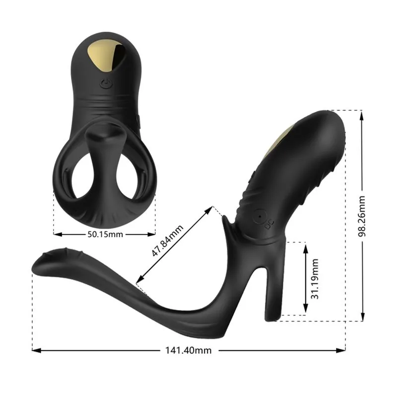 Anel Peniano Vibrador Duplo com Estimulação Perianal Urban Sky — vista 12 de 12