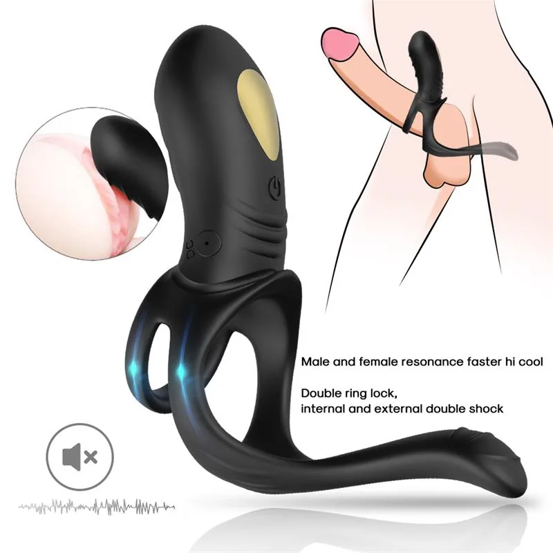 Anel Peniano Vibrador Duplo com Estimulação Perianal Urban Sky — vista 3 de 12