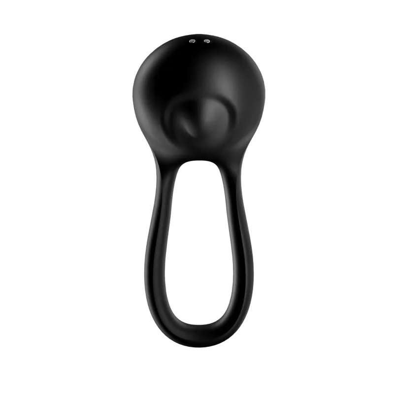 Anel Peniano Vibrador Duplo Majestic Duo Satisfyer Preto — vista 3 de 5
