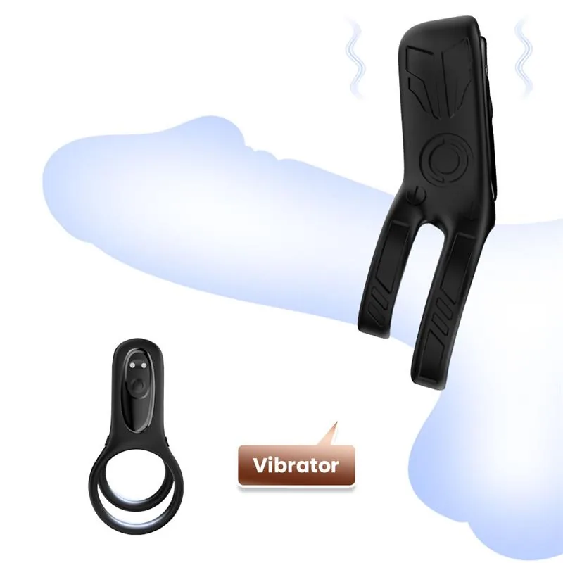 Anel Peniano Vibrador Duplo Mecha-style Urban Sky — vista 11 de 14