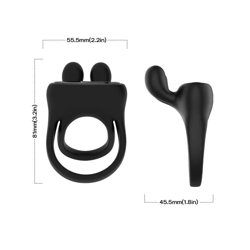 Anel Peniano Vibrador Duplo Urban Sky com Estimulador Recarregável — vista 10 de 10