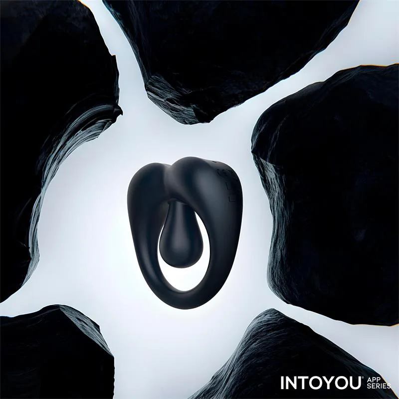 Anel Peniano Vibrador Kenny com Estimulador de Clítoris e App Intoyou Azul-Noite — vista 12 de 15