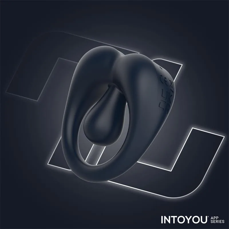 Anel Peniano Vibrador Kenny com Estimulador de Clítoris e App Intoyou Azul-Noite — vista 13 de 15