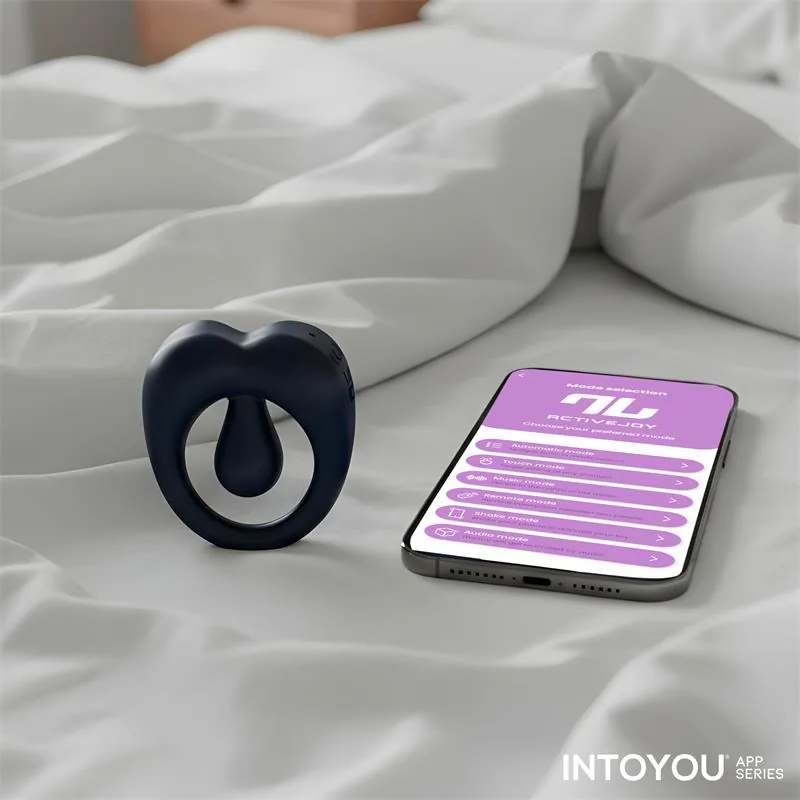 Anel Peniano Vibrador Kenny com Estimulador de Clítoris e App Intoyou Azul-Noite — vista 15 de 15
