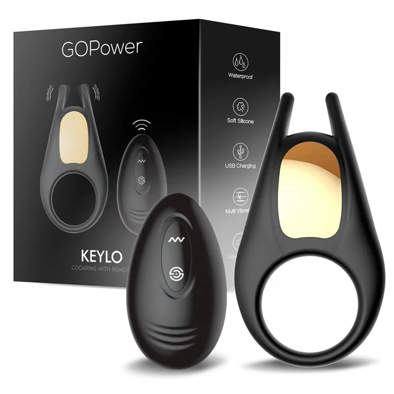 Anel Peniano Vibrador Keylo com Comando e Luzes LED Go Power