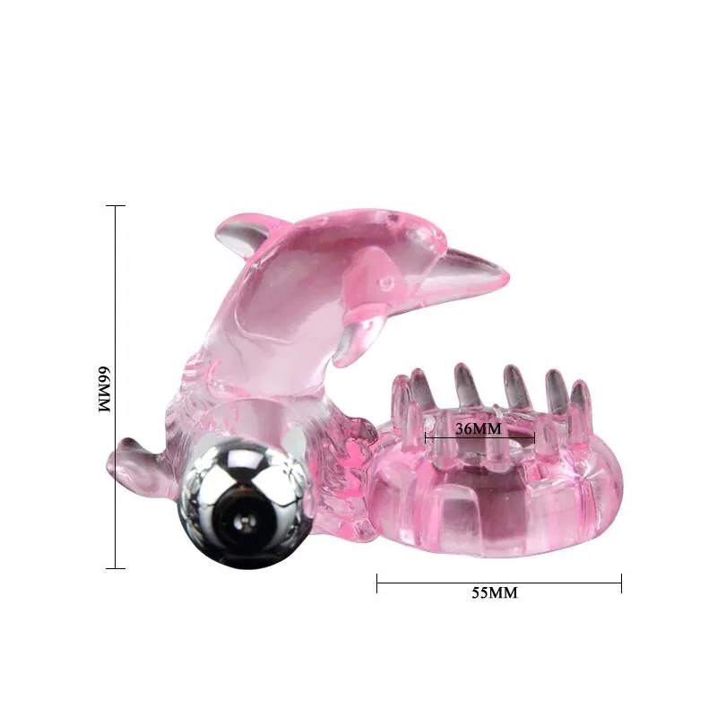 Anel Peniano Vibrador Love Dolphin com Estimulador de Clítoris Baile Rosa — vista 5 de 8