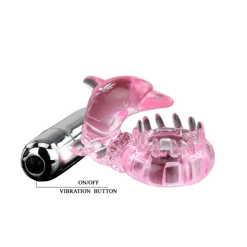 Anel Peniano Vibrador Love Dolphin com Estimulador de Clítoris Baile Rosa — vista 6 de 8