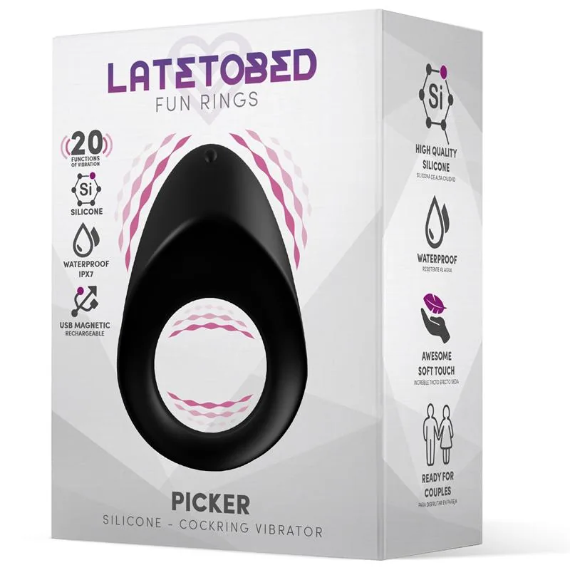 Anel Peniano Vibrador Picker para Casais em Silicone — vista 2 de 5