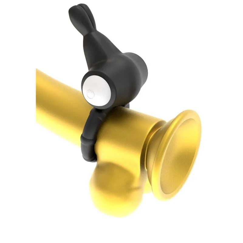 Anel Peniano Vibrador Power Clit com Estimulador de Clítoris Lovetoy Preto — vista 4 de 6