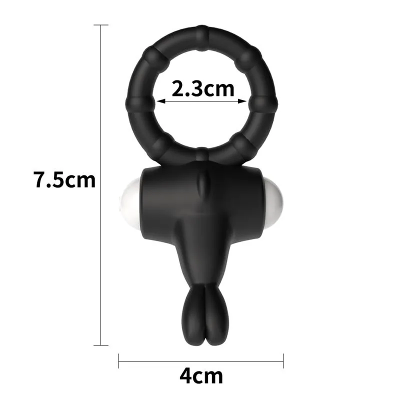 Anel Peniano Vibrador Power Clit com Estimulador de Clítoris Lovetoy Preto — vista 5 de 6