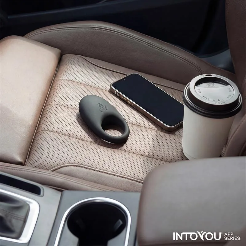 Anel Peniano Vibrador Ringo com App Unibody Intoyou Preto — vista 13 de 15
