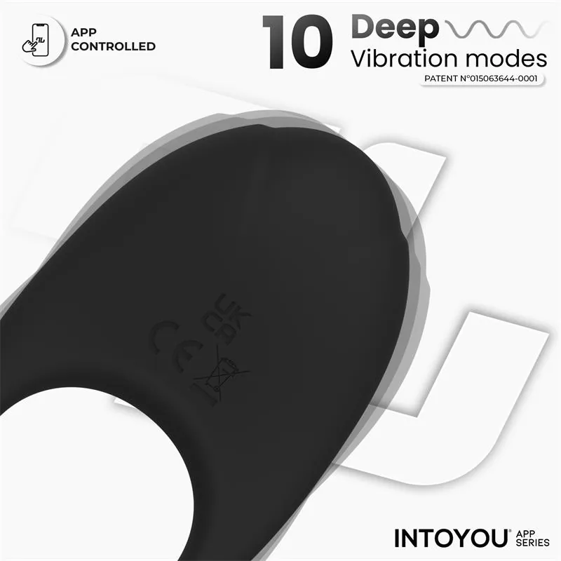 Anel Peniano Vibrador Ringo com App Unibody Intoyou Preto — vista 5 de 15