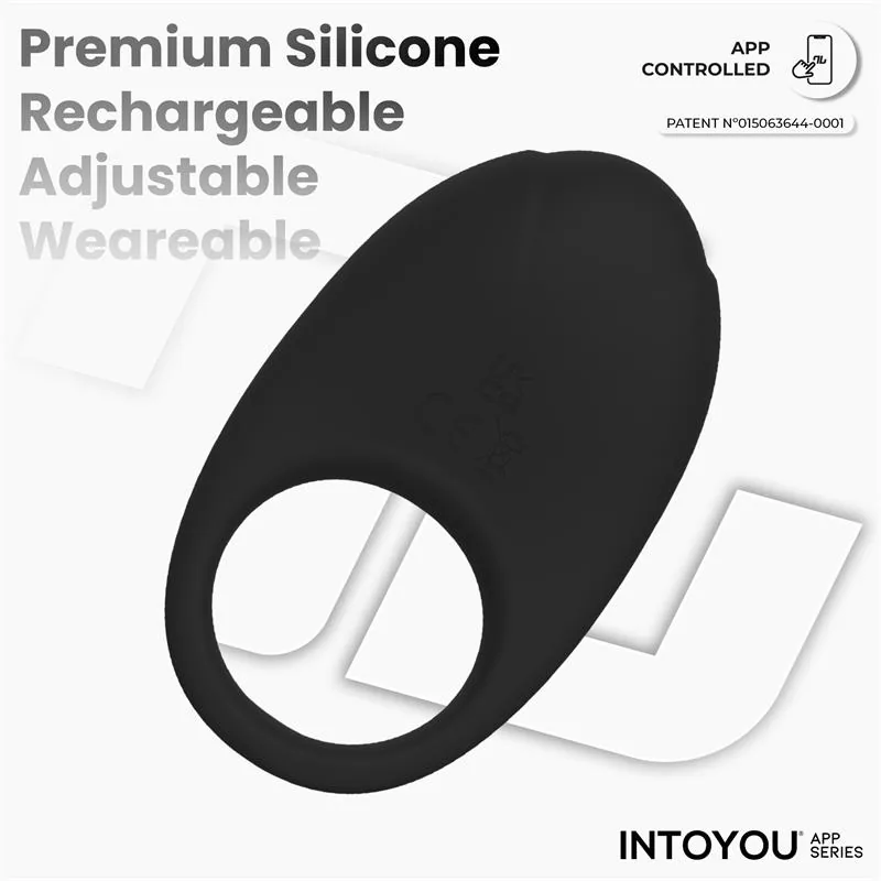 Anel Peniano Vibrador Ringo com App Unibody Intoyou Preto — vista 6 de 15