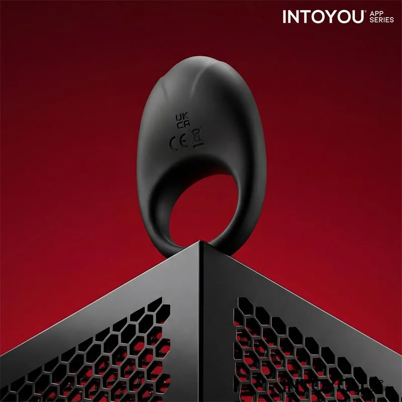 Anel Peniano Vibrador Ringo com App Unibody Intoyou Preto — vista 7 de 15