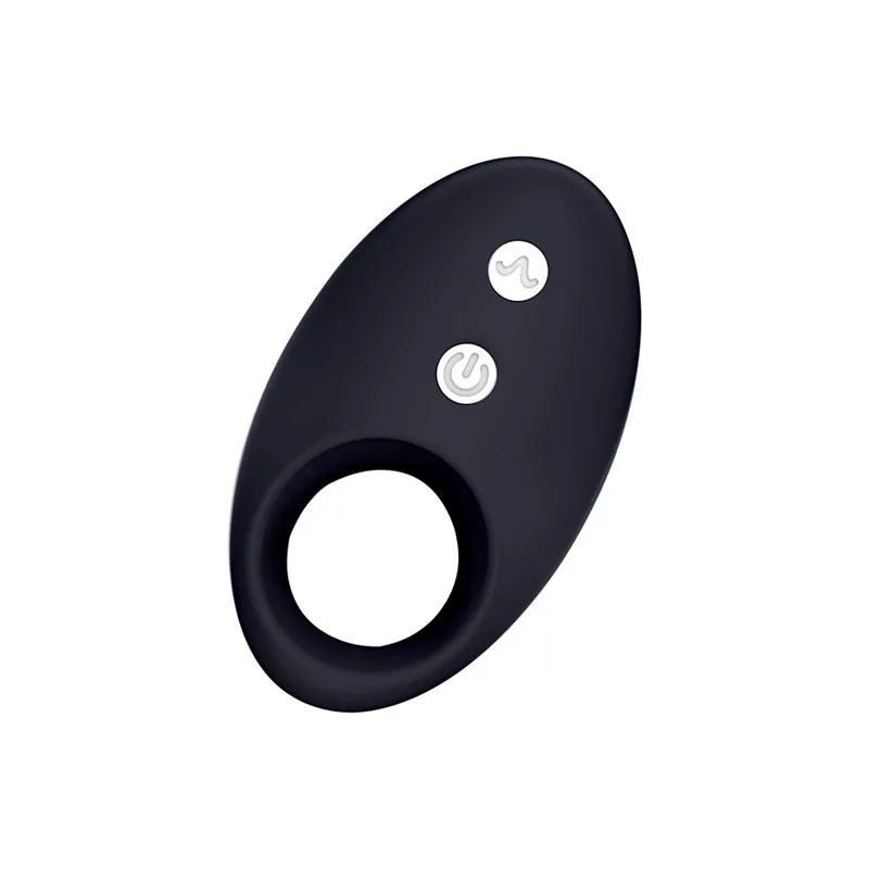 Anel Peniano Vibratório Darkblack com LED e Comando Silicone InToYou Preto — vista 4 de 5