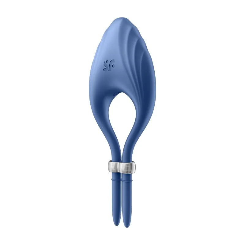 Anel Peniano Vibratório Duelist Ajustável Silicone Satisfyer Azul — vista 2 de 7