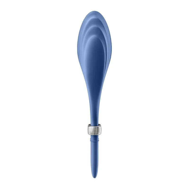 Anel Peniano Vibratório Duelist Ajustável Silicone Satisfyer Azul — vista 3 de 7