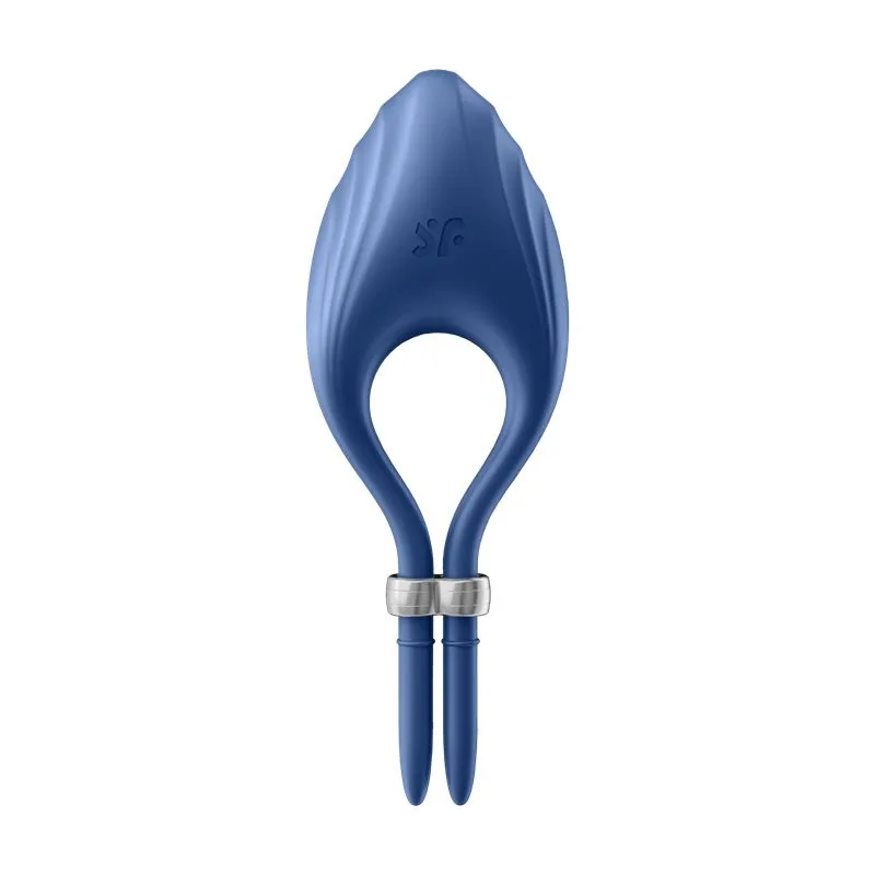 Anel Peniano Vibratório Duelist Ajustável Silicone Satisfyer Azul — vista 4 de 7
