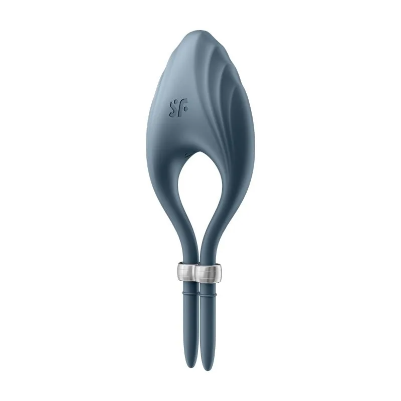 Anel Peniano Vibratório Duelist Ajustável Silicone Satisfyer Azul-Escuro — vista 2 de 7