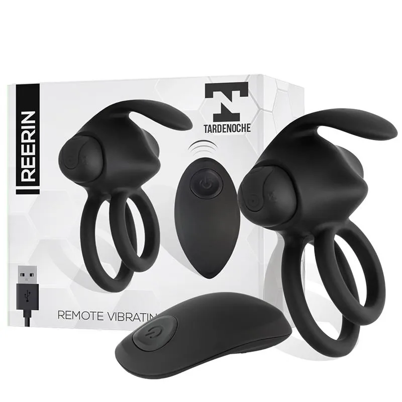 Anel Peniano Vibratório Duplo Reerin com Comando Silicone Tardenoche
