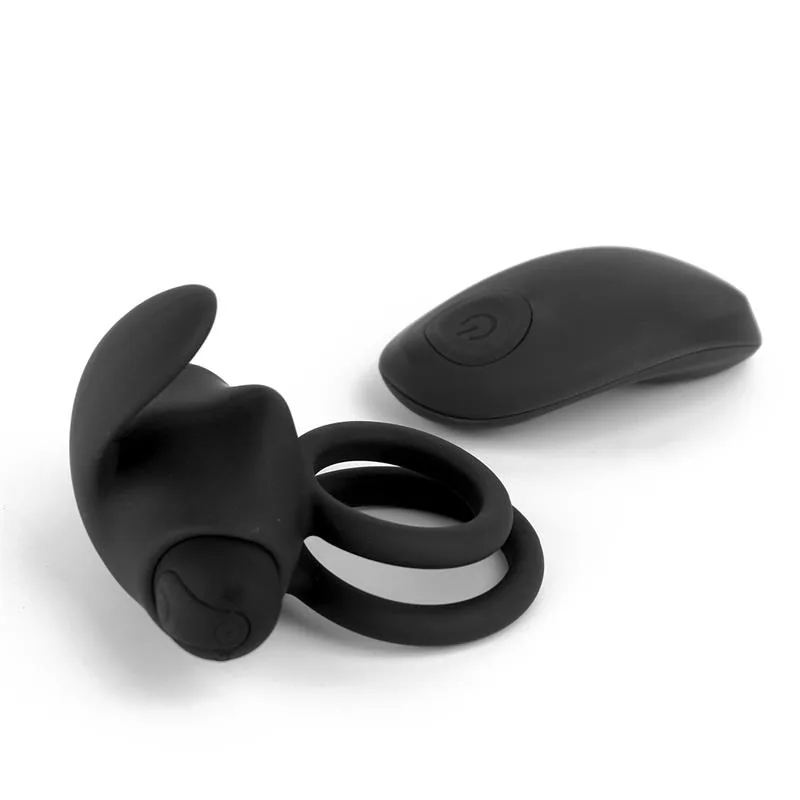 Anel Peniano Vibratório Duplo Reerin com Comando Silicone Tardenoche — vista 3 de 7