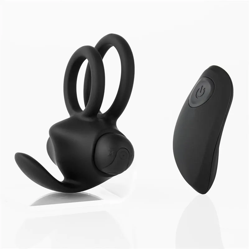 Anel Peniano Vibratório Duplo Reerin com Comando Silicone Tardenoche — vista 4 de 7