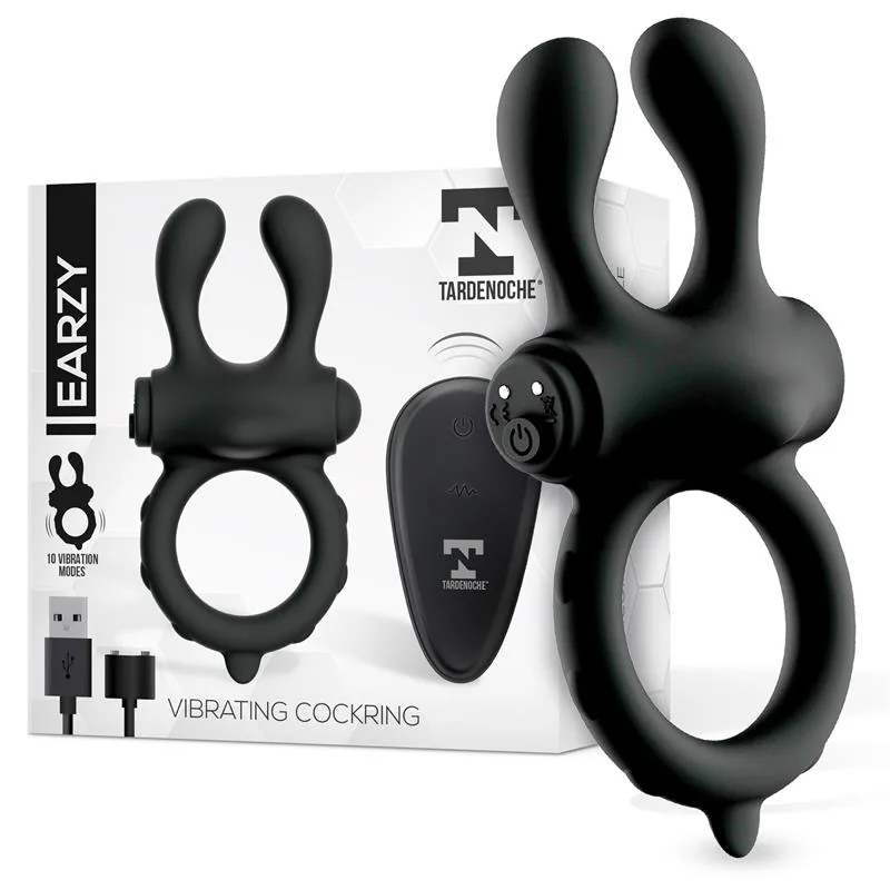 Anel Peniano Vibratório Earzy com Comando Silicone Tardenoche