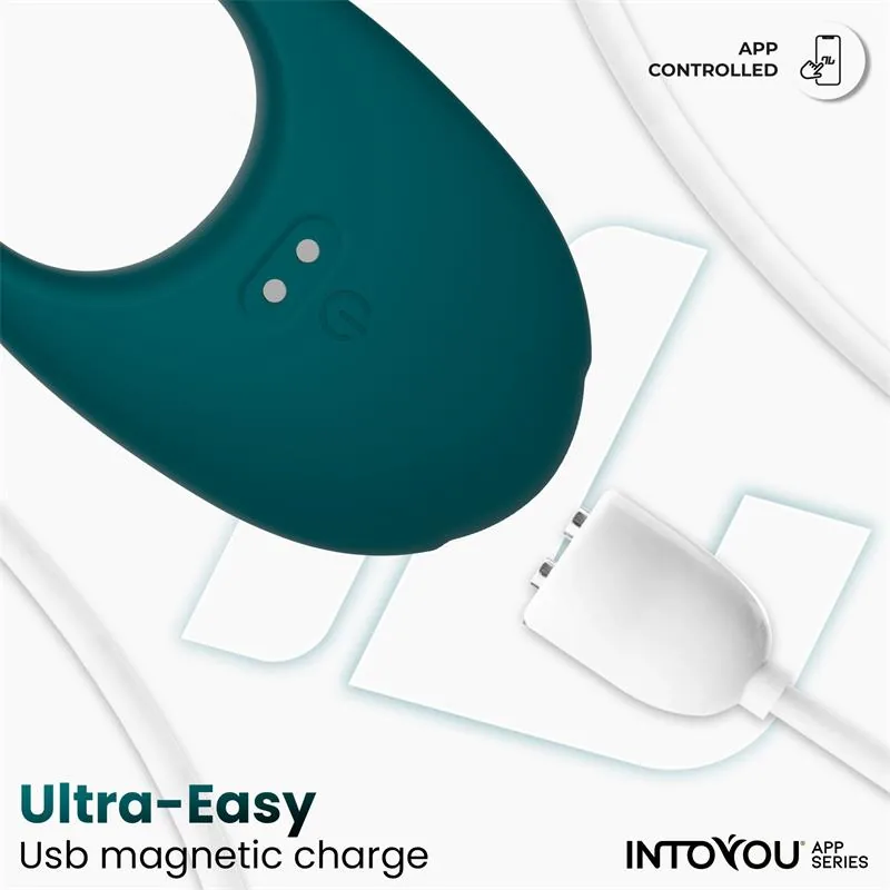 Anel Peniano Vibratório Ringo com Aplicação InToYou Verde — vista 8 de 9