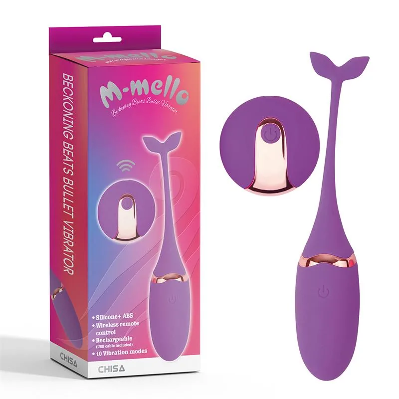 Bala Vibratória Beckoning Beats com Comando à Distância em Silicone USB Chisa